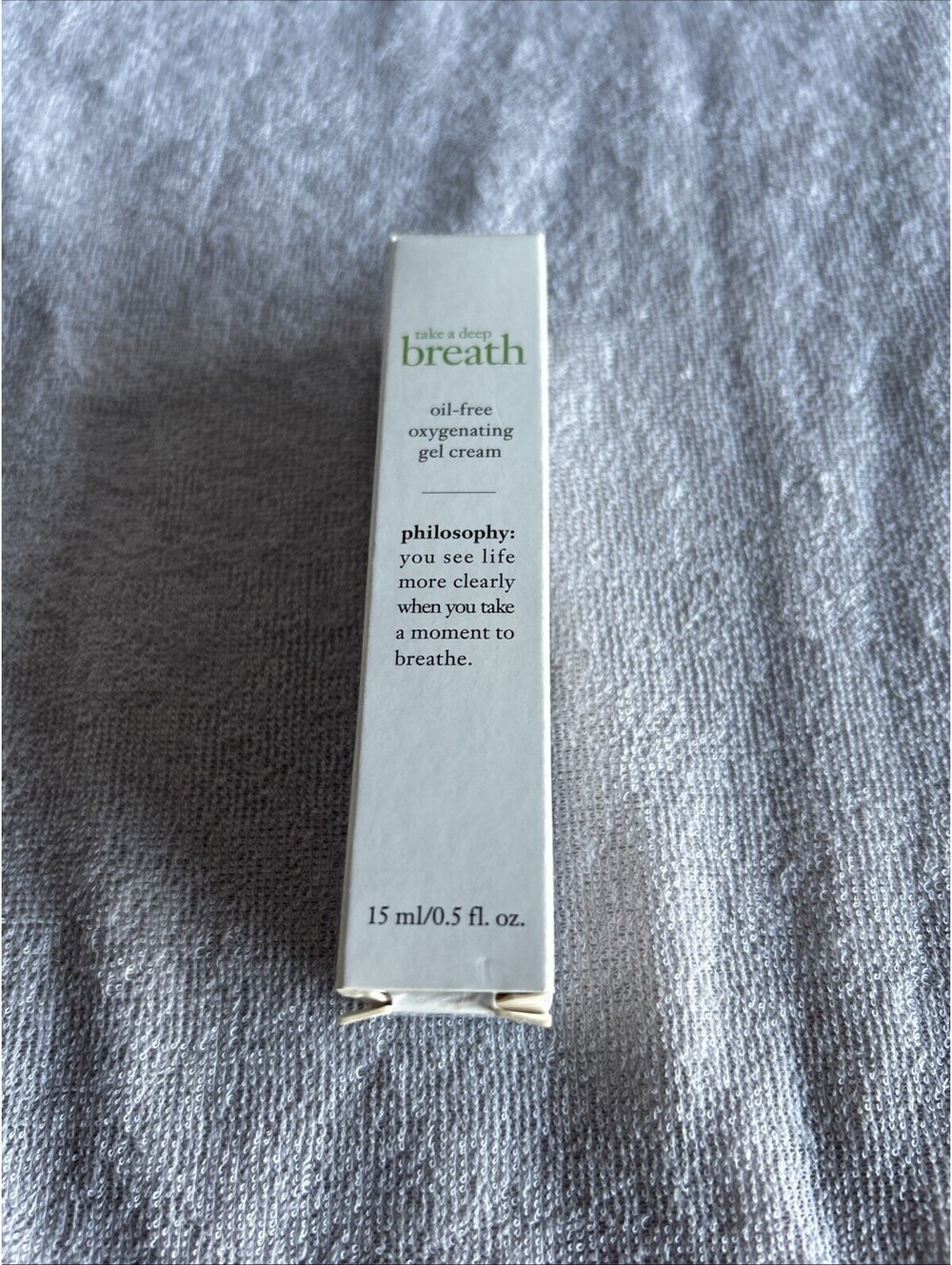 philosophy take a deep breath oxygenating gel cream new in box 0.5 oz